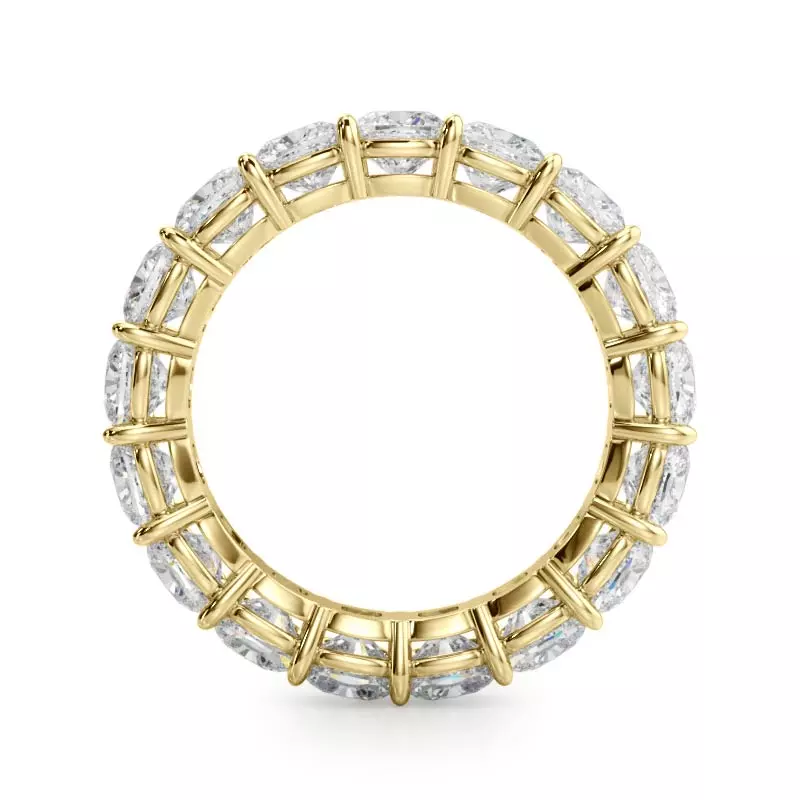 14K Yellow Gold Cushion Cut Lab Diamond Eternity Ring (5.0 ct. tw.)