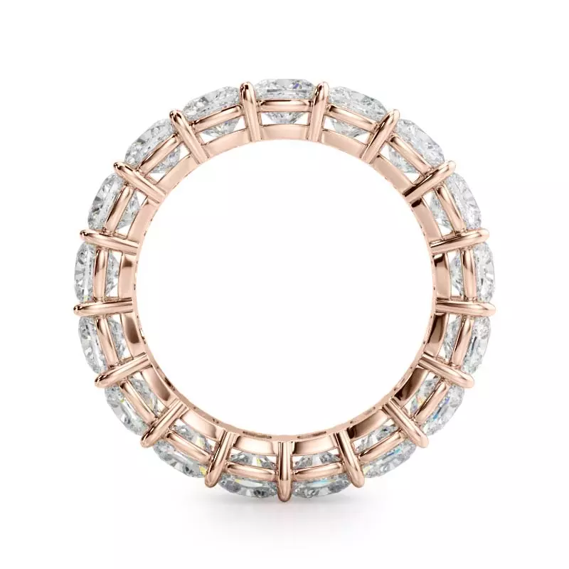 18K Rose Gold Cushion Cut Lab Diamond Eternity Ring (5.0 ct. tw.)
