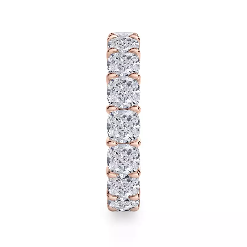 18K Rose Gold Cushion Cut Diamond Eternity Ring (5.0 ct. tw.)