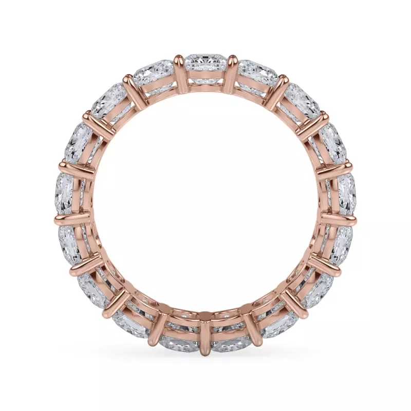 18K Rose Gold Cushion Cut Diamond Eternity Ring (5.0 ct. tw.)