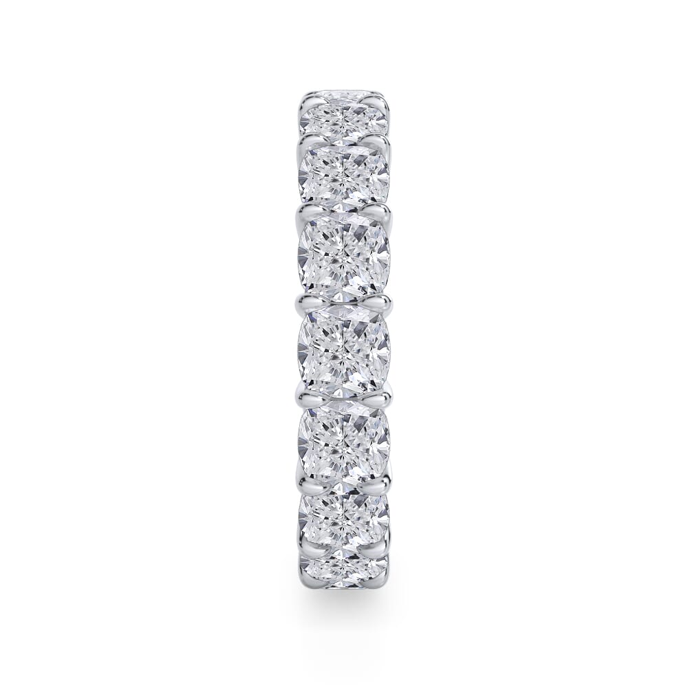 18K White Gold Cushion Cut Diamond Eternity Ring (5.0 ct. tw.)
