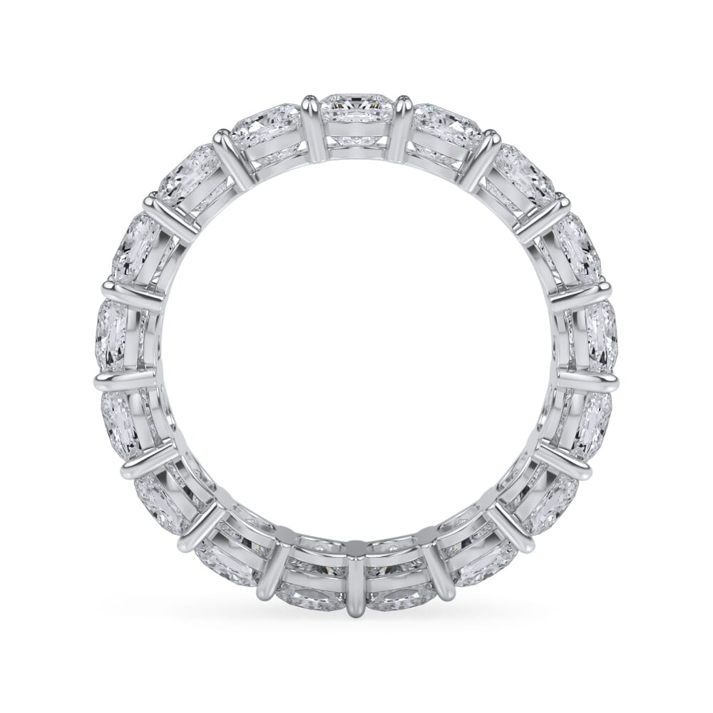 18K White Gold Cushion Cut Diamond Eternity Ring (5.0 ct. tw.)