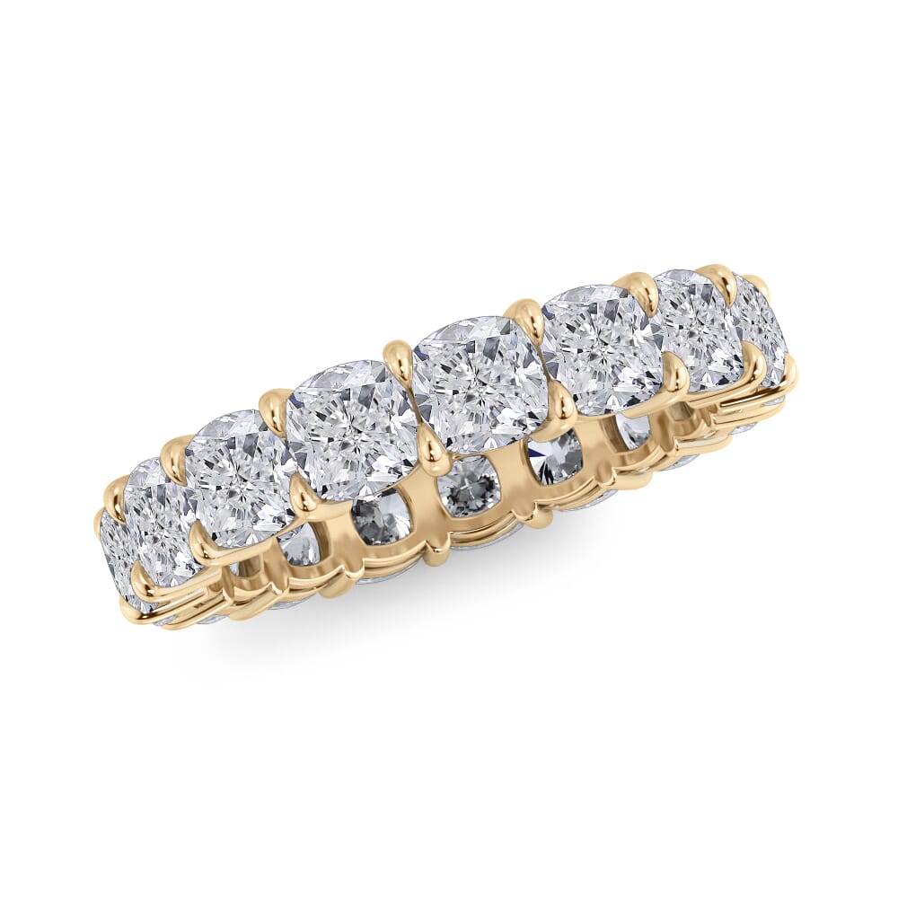 18K Yellow Gold Cushion Cut Diamond Eternity Ring (5.0 ct. tw.)