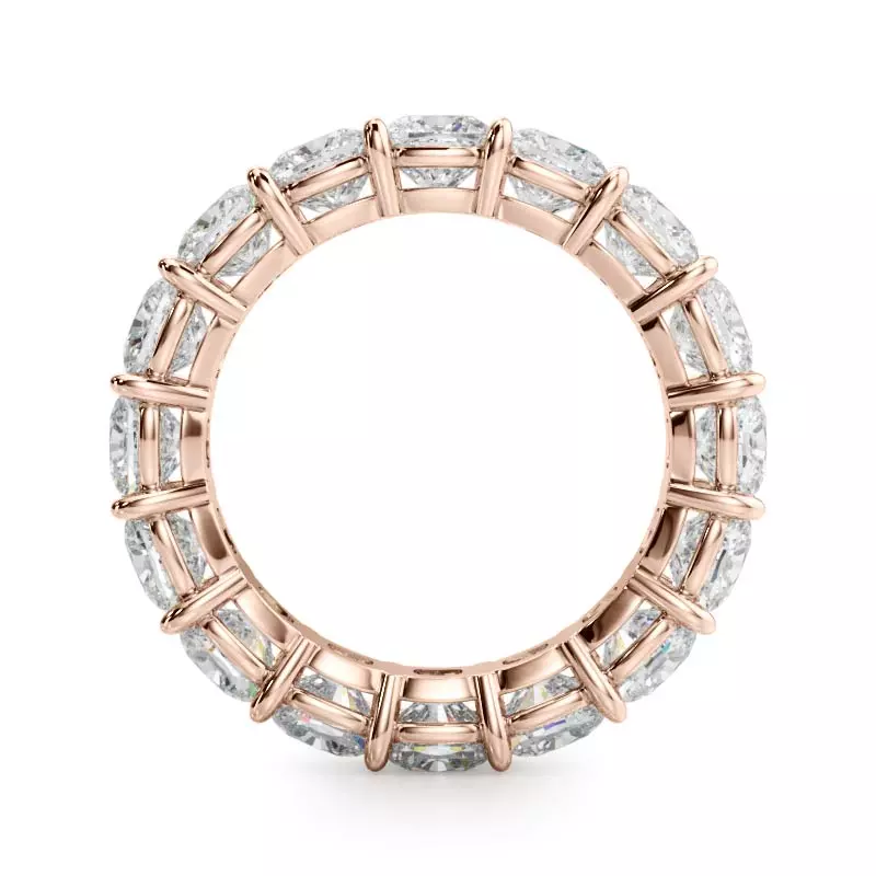 14K Rose Gold Cushion Cut Lab Diamond Eternity Ring (7.0 ct. tw.)