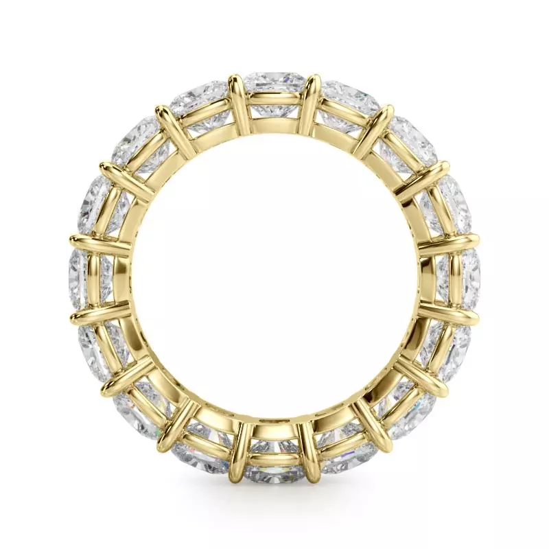 18K Yellow Gold Cushion Cut Lab Diamond Eternity Ring (7.0 ct. tw.)