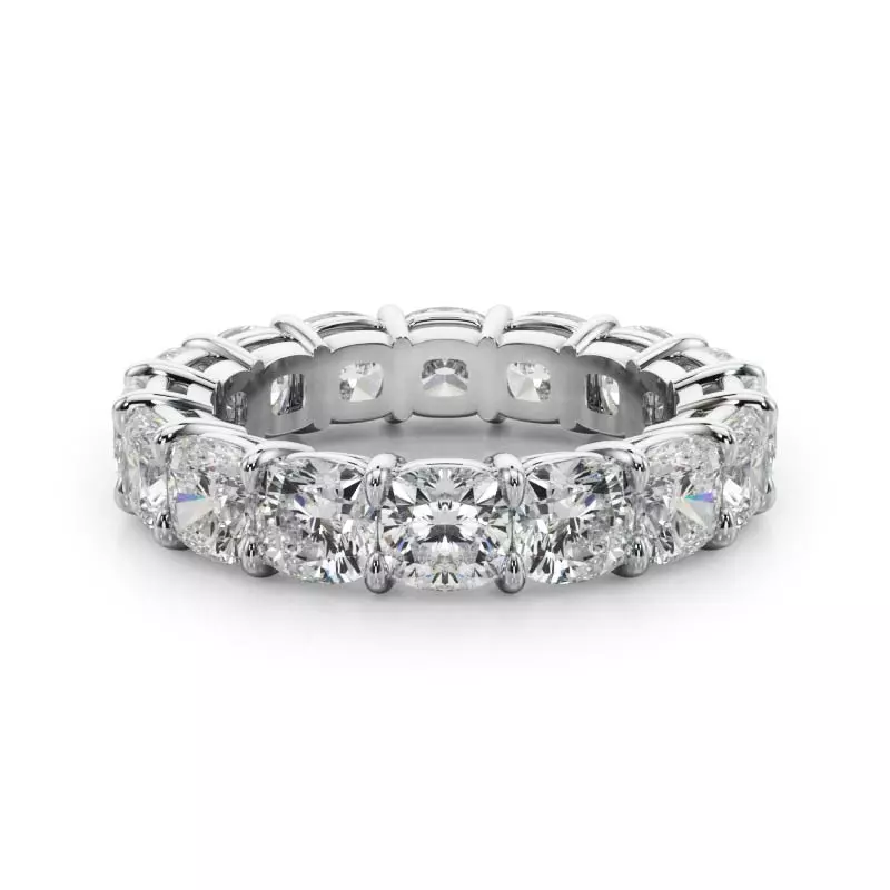 Platinum Cushion Cut Lab Diamond Eternity Ring (7.0 ct. tw.)