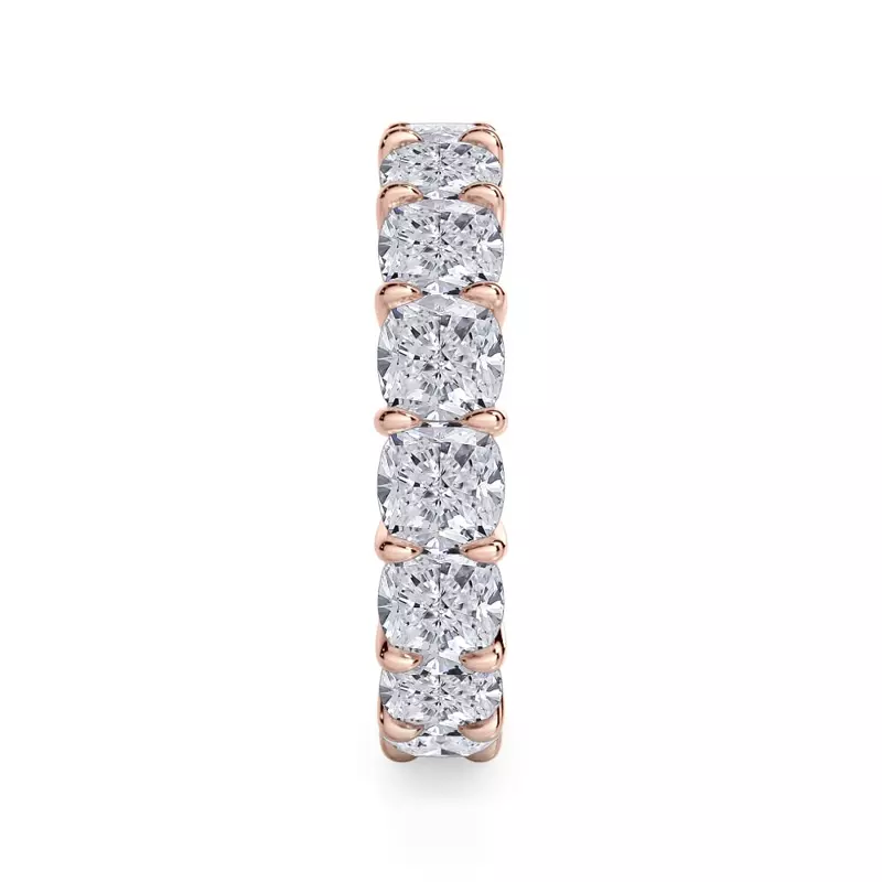 18K Rose Gold Cushion Cut Diamond Eternity Ring (7.0 ct. tw.)
