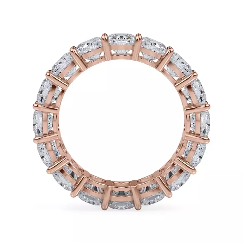 18K Rose Gold Cushion Cut Diamond Eternity Ring (7.0 ct. tw.)