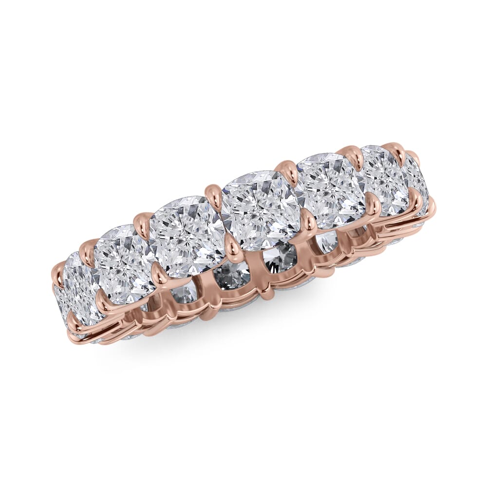 18K Rose Gold Cushion Cut Diamond Eternity Ring (7.0 ct. tw.)