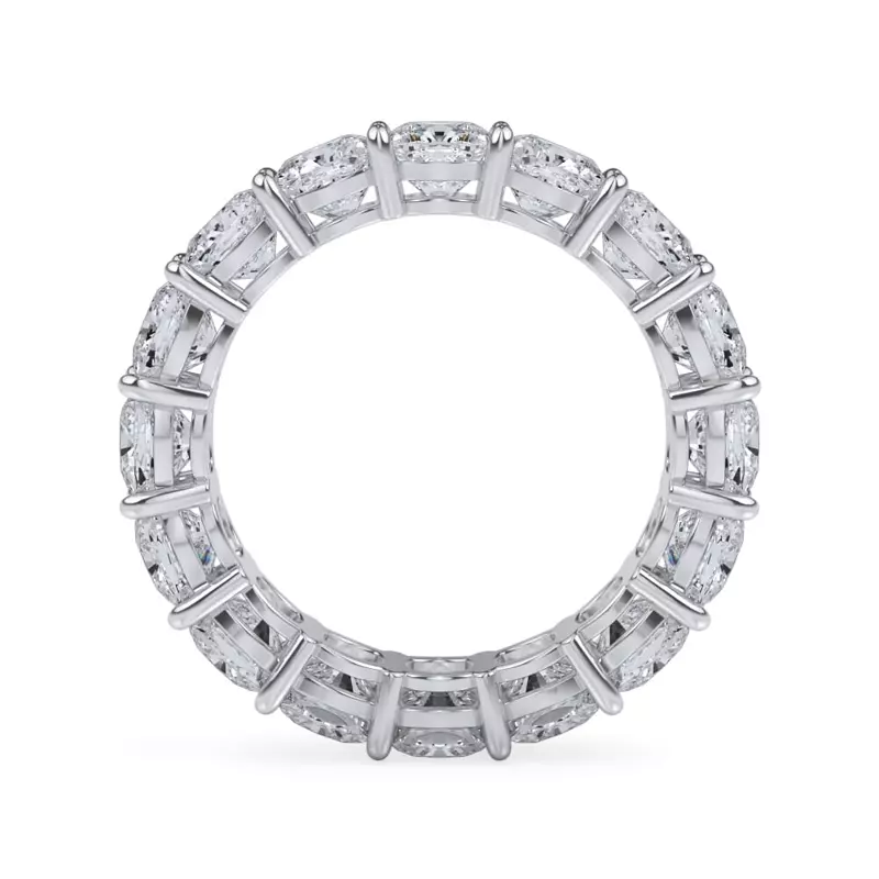 18K White Gold Cushion Cut Diamond Eternity Ring (7.0 ct. tw.)