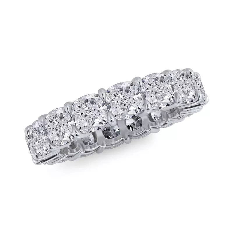 18K White Gold Cushion Cut Diamond Eternity Ring (7.0 ct. tw.)