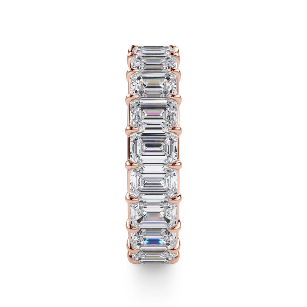 18K Rose Gold Emerald Cut Lab Diamond Eternity Ring (5.0 ct. tw.)