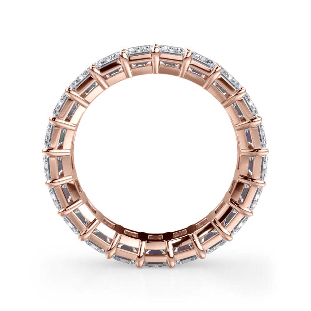 18K Rose Gold Emerald Cut Lab Diamond Eternity Ring (5.0 ct. tw.)