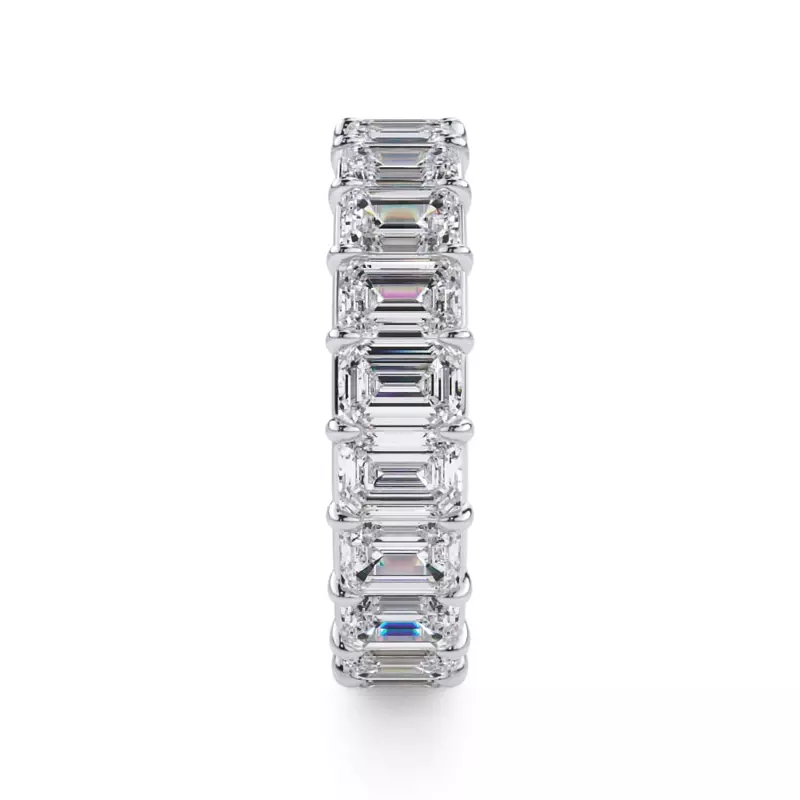 Platinum Emerald Cut Lab Diamond Eternity Ring (5.0 ct. tw.)