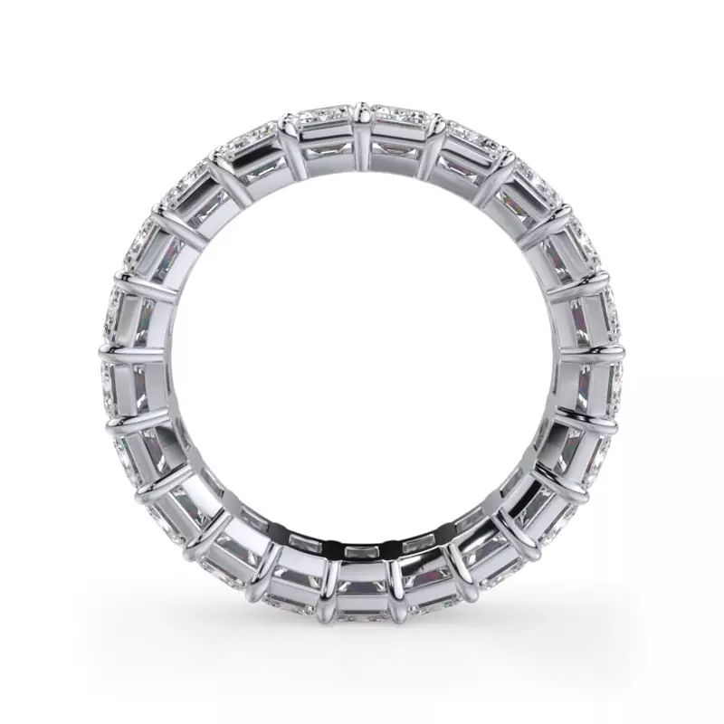 Platinum Emerald Cut Lab Diamond Eternity Ring (5.0 ct. tw.)