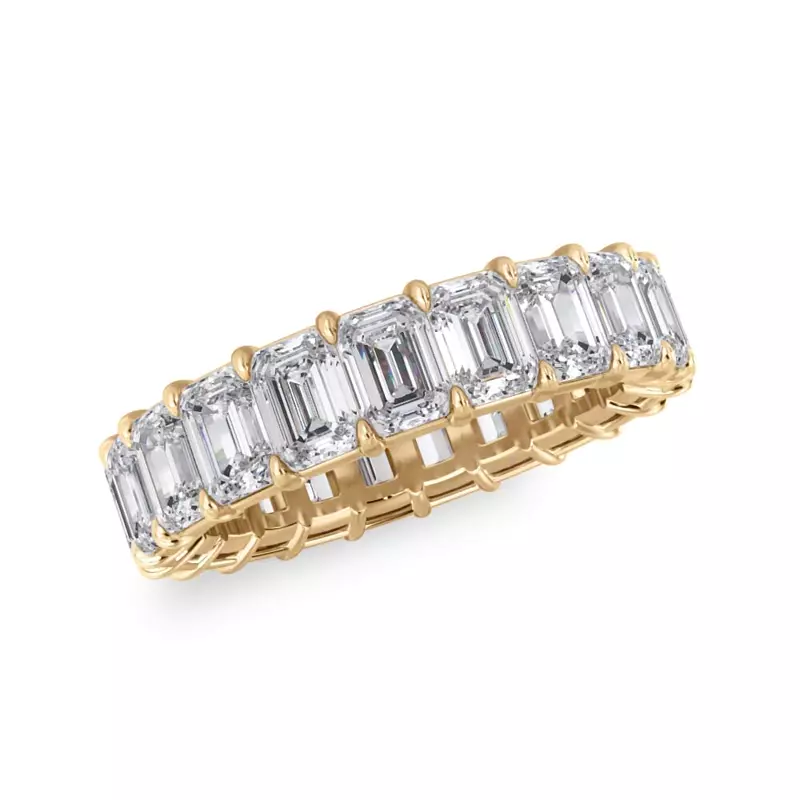 14K Yellow Gold Emerald Cut Diamond Eternity Ring (5.0 ct. tw.)
