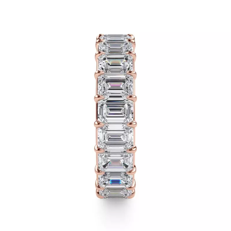 18K Rose Gold Emerald Cut Diamond Eternity Ring (5.0 ct. tw.)