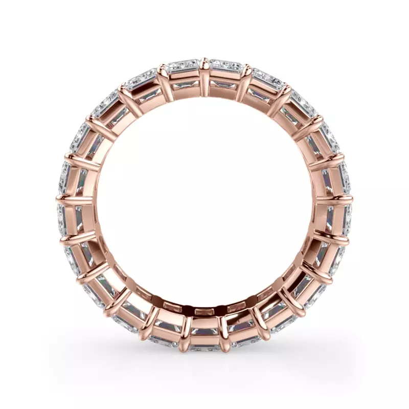 18K Rose Gold Emerald Cut Diamond Eternity Ring (5.0 ct. tw.)