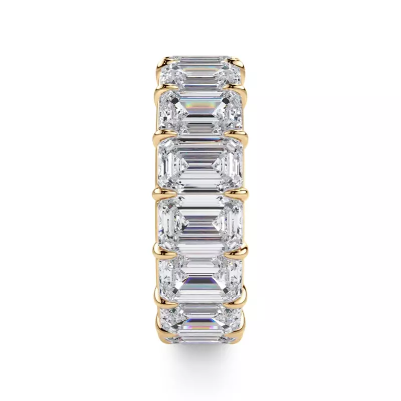 18K Yellow Gold Emerald Cut Lab Diamond Eternity Ring (11.0 ct. tw.)
