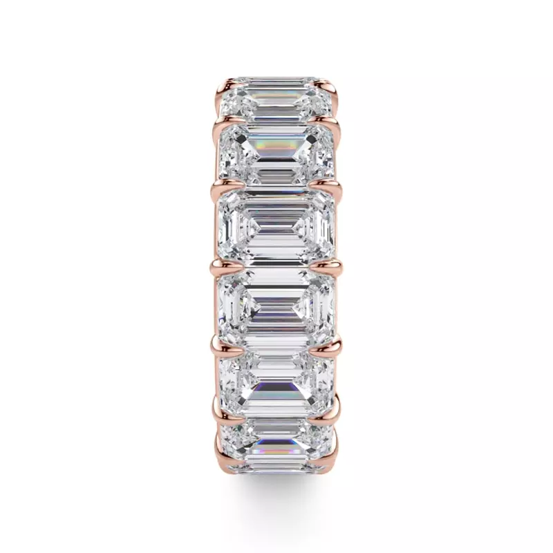 18K Rose Gold Emerald Cut Diamond Eternity Ring (11.0 ct. tw.)