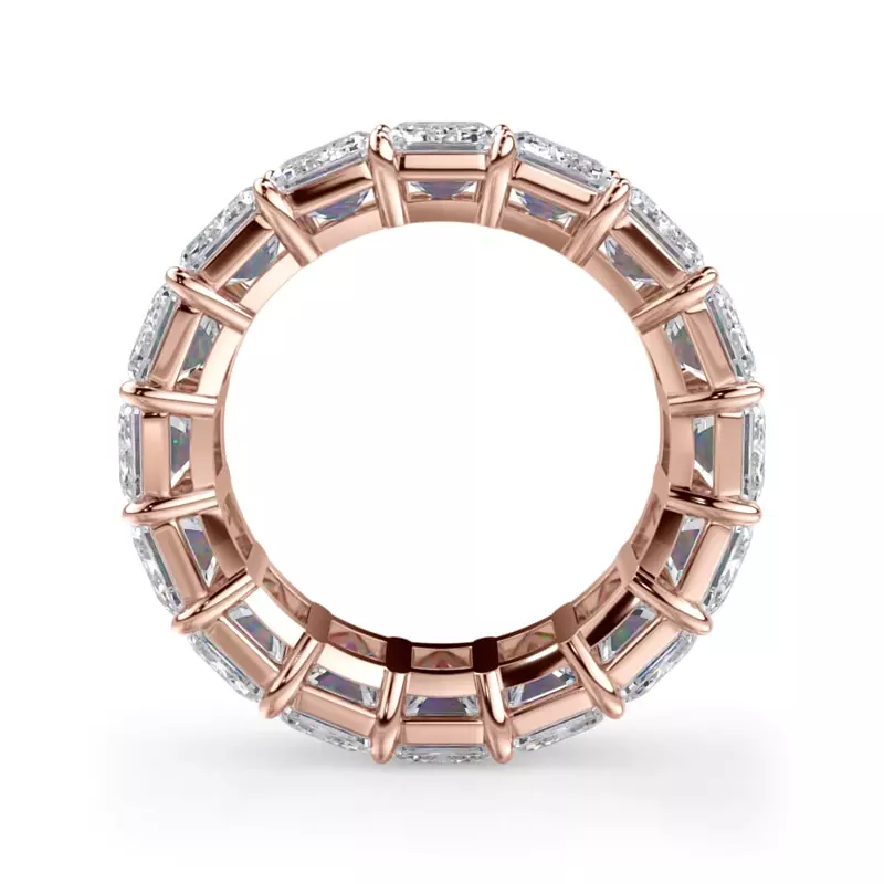18K Rose Gold Emerald Cut Diamond Eternity Ring (11.0 ct. tw.)
