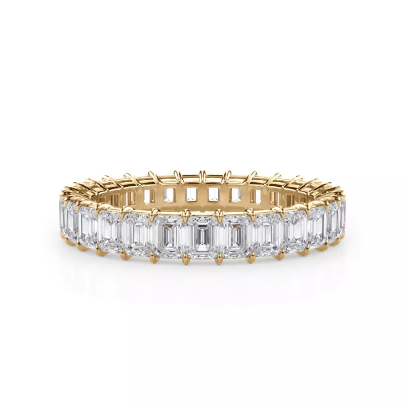 14K Yellow Gold Emerald Cut Lab Diamond Eternity Ring (2.0 ct. tw.)