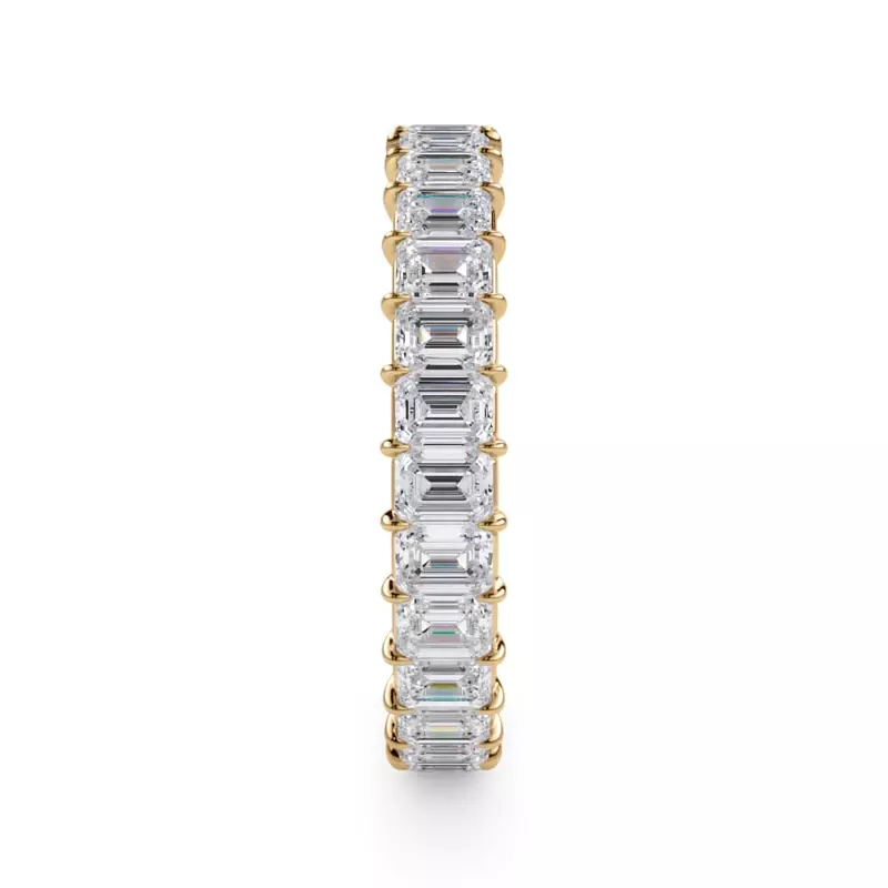 14K Yellow Gold Emerald Cut Lab Diamond Eternity Ring (2.0 ct. tw.)