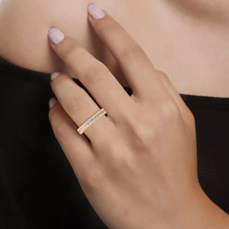 14K Yellow Gold Emerald Cut Lab Diamond Eternity Ring (2.0 ct. tw.)