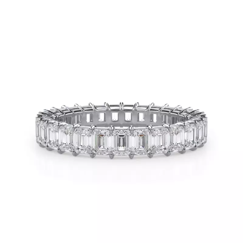 18K White Gold Emerald Cut Lab Diamond Eternity Ring (2.0 ct. tw.)