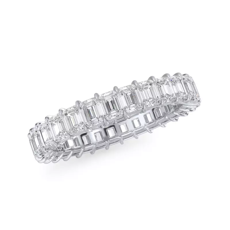 18K White Gold Emerald Cut Lab Diamond Eternity Ring (2.0 ct. tw.)