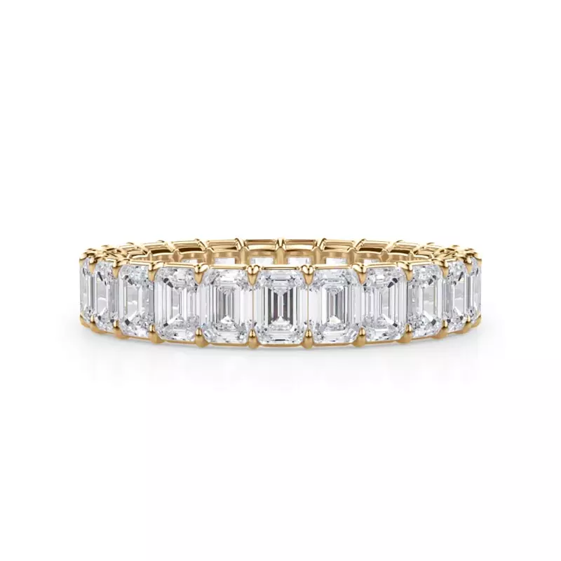 14K Yellow Gold Emerald Cut Lab Diamond Eternity Ring (3.0 ct. tw.)
