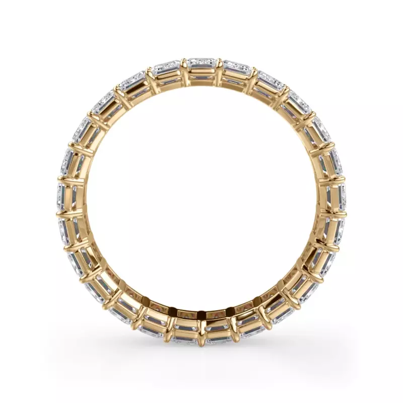 14K Yellow Gold Emerald Cut Lab Diamond Eternity Ring (3.0 ct. tw.)