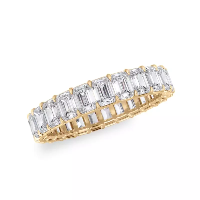 14K Yellow Gold Emerald Cut Lab Diamond Eternity Ring (3.0 ct. tw.)