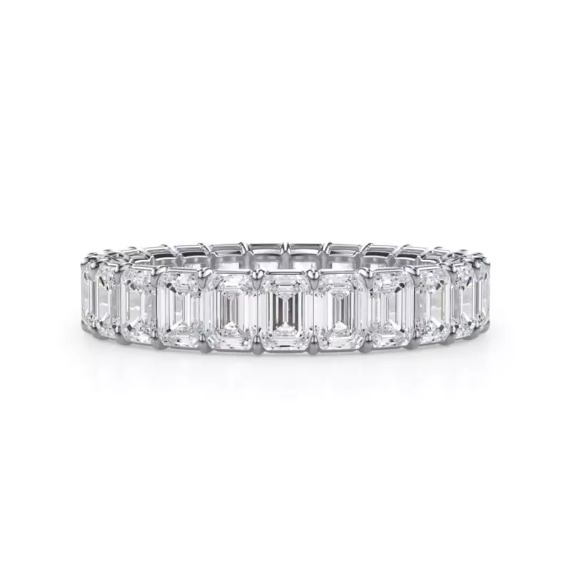18K White Gold Emerald Cut Lab Diamond Eternity Ring (3.0 ct. tw.)