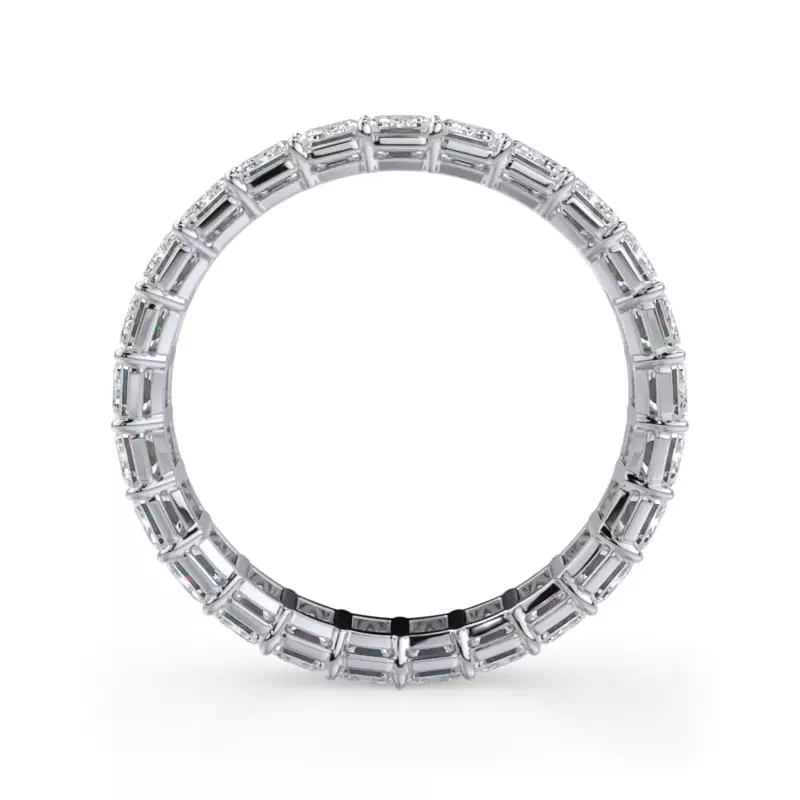 18K White Gold Emerald Cut Lab Diamond Eternity Ring (3.0 ct. tw.)