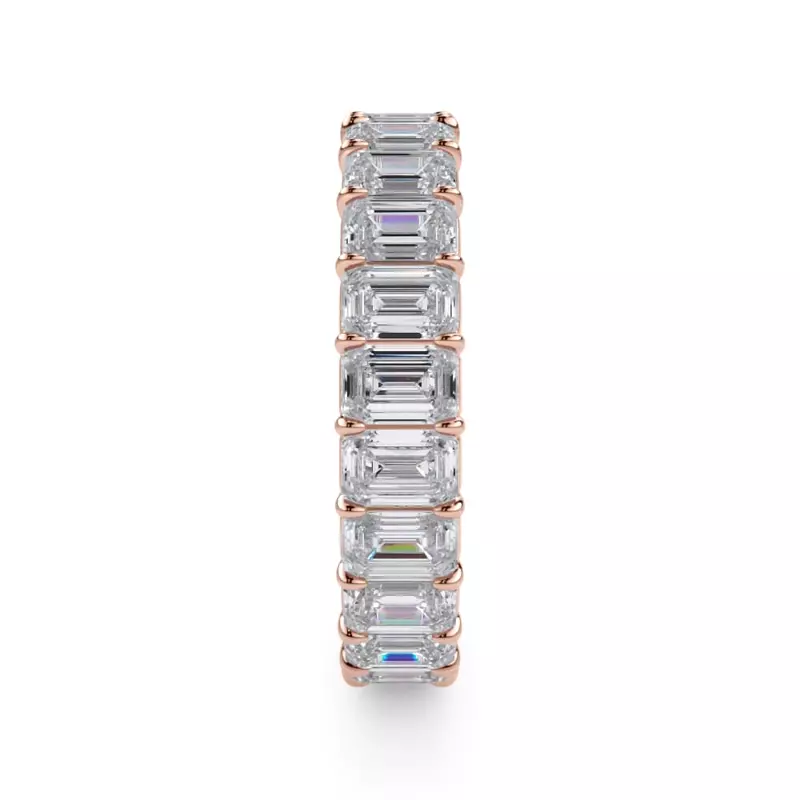 18K Rose Gold Emerald Cut Lab Diamond Eternity Ring (4.0 ct. tw.)