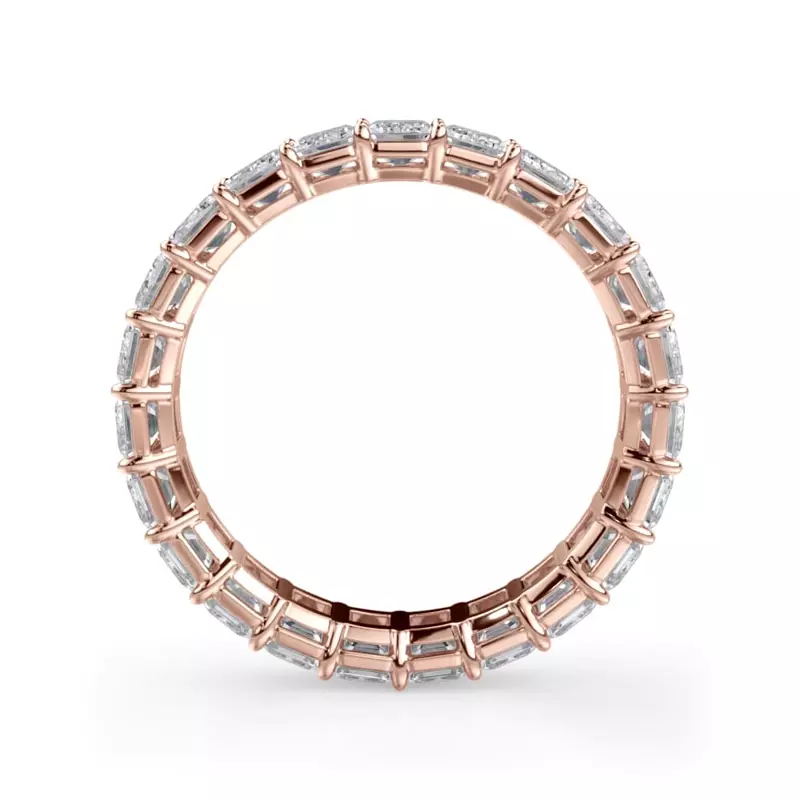 18K Rose Gold Emerald Cut Lab Diamond Eternity Ring (4.0 ct. tw.)