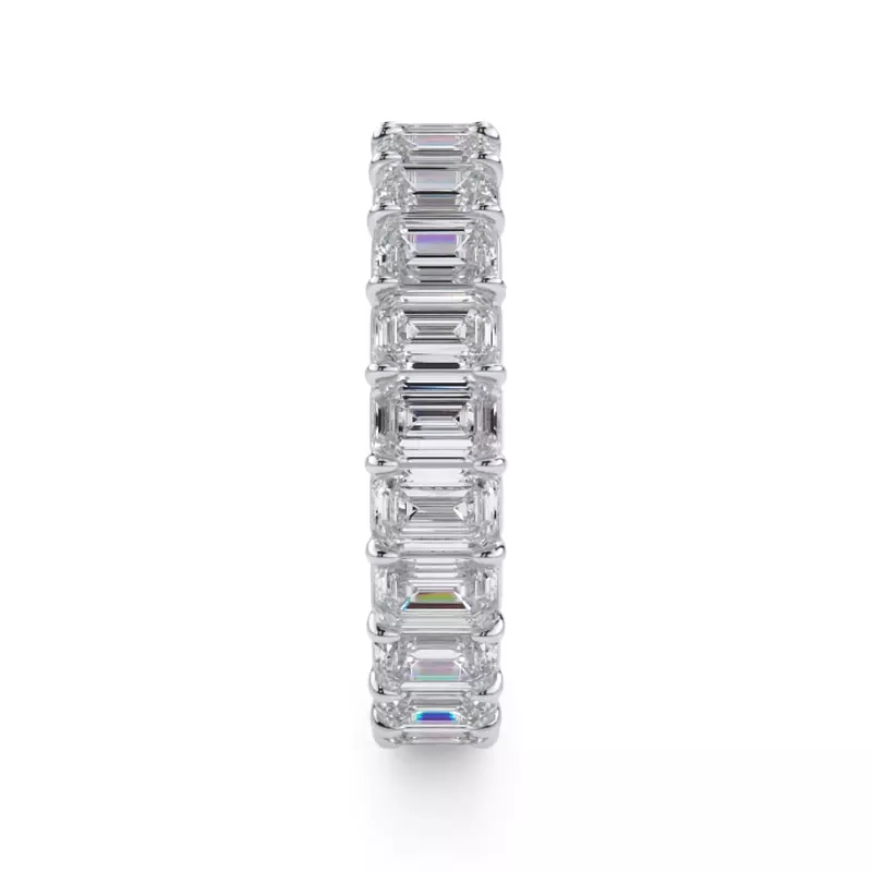 Platinum Emerald Cut Lab Diamond Eternity Ring (4.0 ct. tw.)