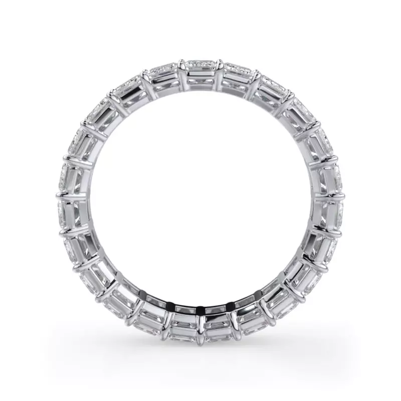 Platinum Emerald Cut Lab Diamond Eternity Ring (4.0 ct. tw.)