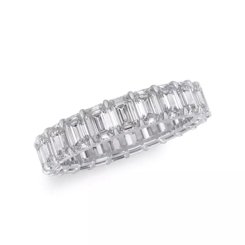 Platinum Emerald Cut Lab Diamond Eternity Ring (4.0 ct. tw.)