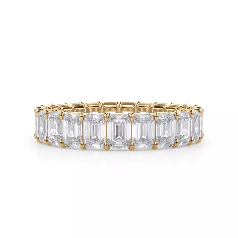 18K Yellow Gold Emerald Cut Diamond Eternity Ring (4.0 ct. tw.)