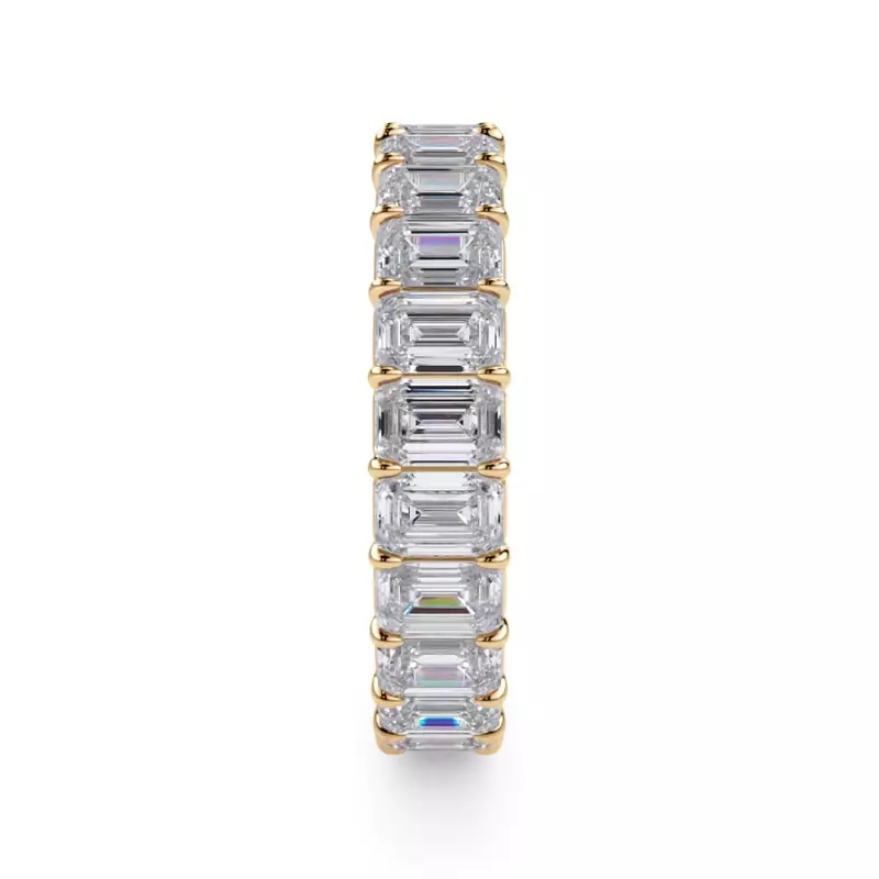 18K Yellow Gold Emerald Cut Diamond Eternity Ring (4.0 ct. tw.)