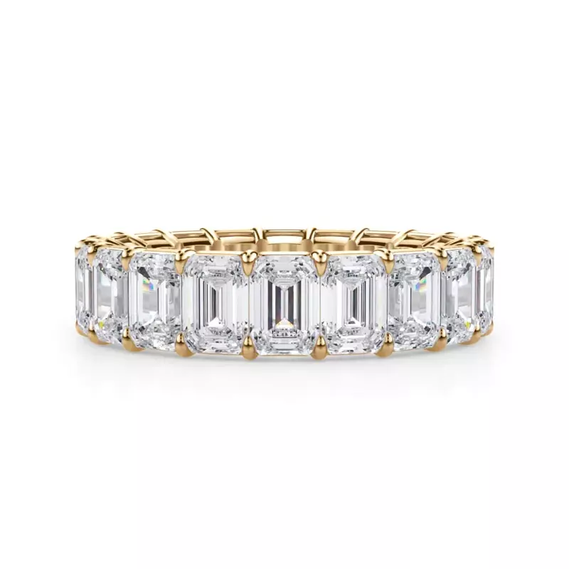 14K Yellow Gold Emerald Cut Lab Diamond Eternity Ring (6.0 ct. tw.)
