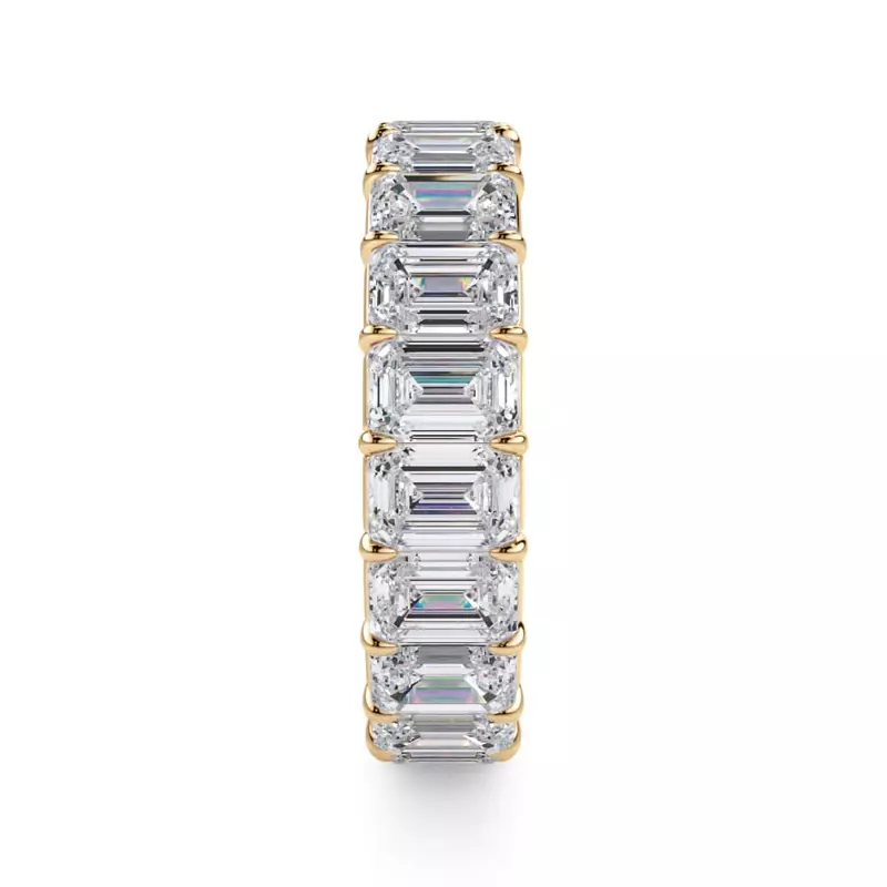 14K Yellow Gold Emerald Cut Lab Diamond Eternity Ring (6.0 ct. tw.)