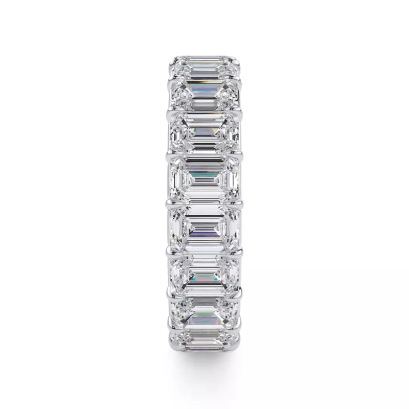 18K White Gold Emerald Cut Diamond Eternity Ring (6.0 ct. tw.)