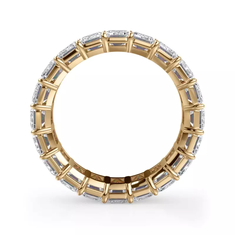 18K Yellow Gold Emerald Cut Diamond Eternity Ring (6.0 ct. tw.)