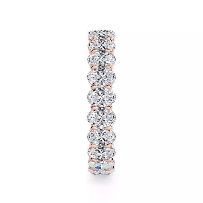 14K Rose Gold Oval Cut Lab Diamond Eternity Ring (2.0 ct. tw.)