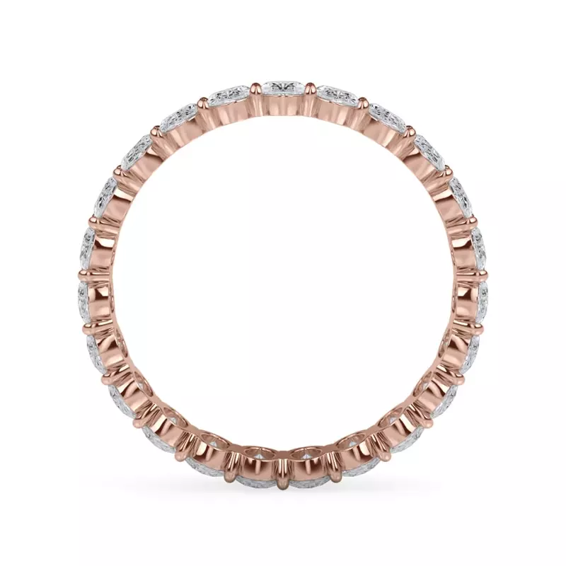 14K Rose Gold Oval Cut Lab Diamond Eternity Ring (2.0 ct. tw.)