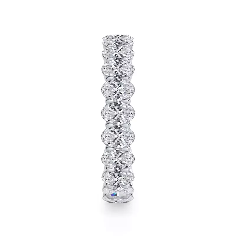 14K White Gold Oval Cut Lab Diamond Eternity Ring (2.0 ct. tw.)