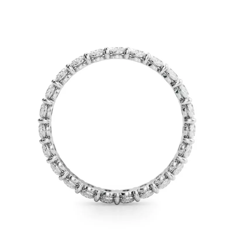 14K White Gold Oval Cut Lab Diamond Eternity Ring (2.0 ct. tw.)